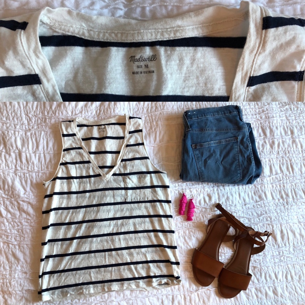 Madewell V Neck Pocket Tank